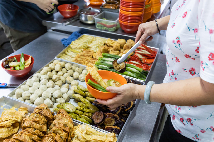 Comida callejera en las calles de China