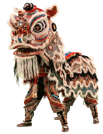 Un leon de la danza tradicional China, la danza del leon